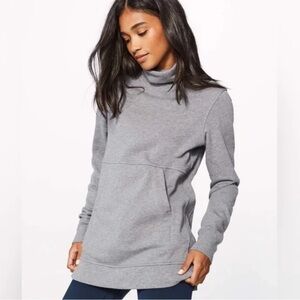 Lululemon Athletica Press Pause Pullover Gray Mock Neck Sweater Size 2